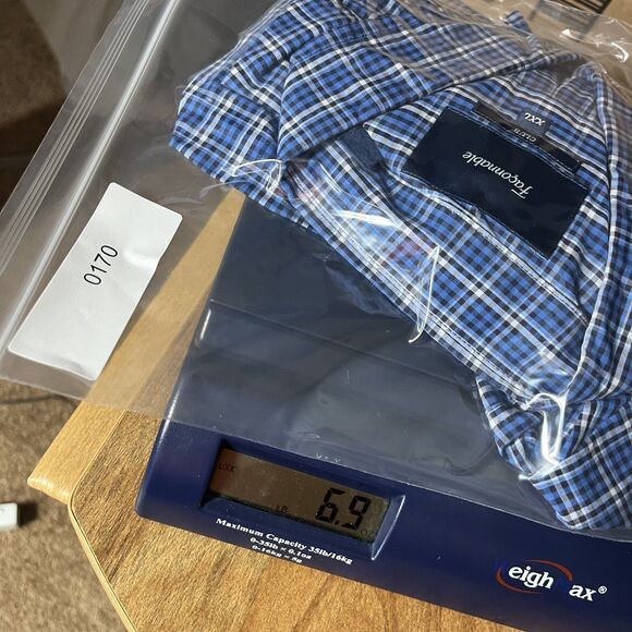 Faconnable Designed in France Club XXL Dress Shirt Blue Check Plaid Button Down - Picture 10 of 10